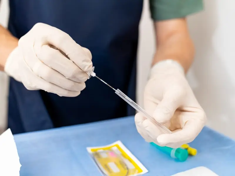 Instrumental estéril para implante de pellet hormonal em procedimento médico